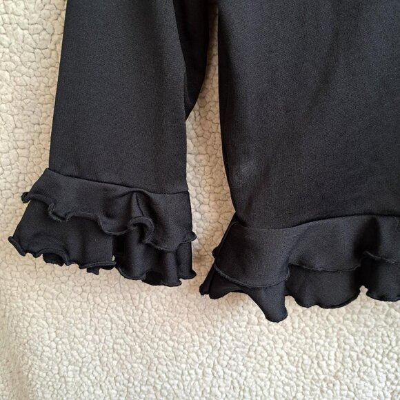 Cropped Ruffle Black Top - Picture 2 of 3
